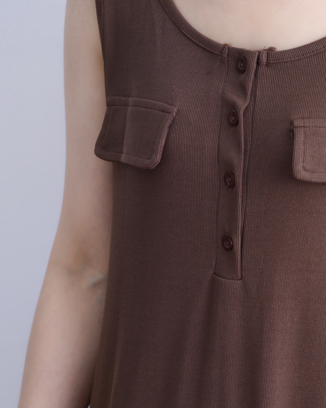 韓 U領背心長洋 3色