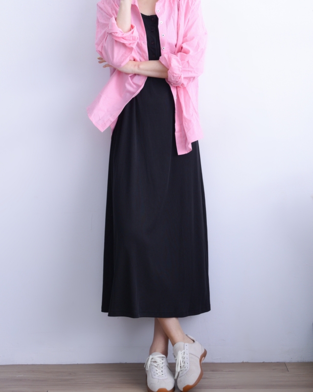 韓 U領背心長洋 3色