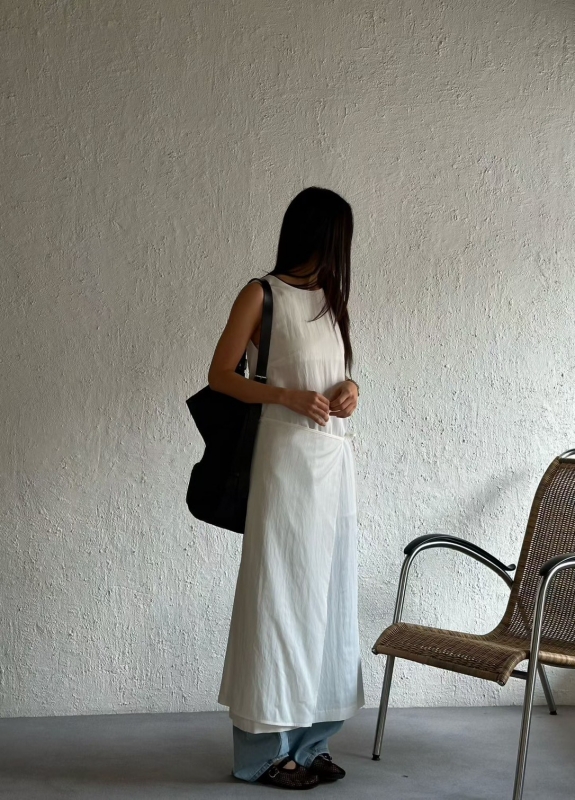 韓 側片綁帶長洋 3色