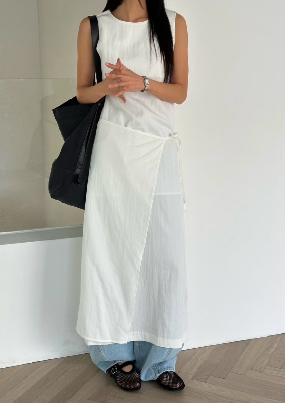 韓 側片綁帶長洋 3色