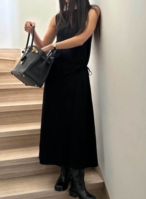 韓 側片綁帶長洋 3色