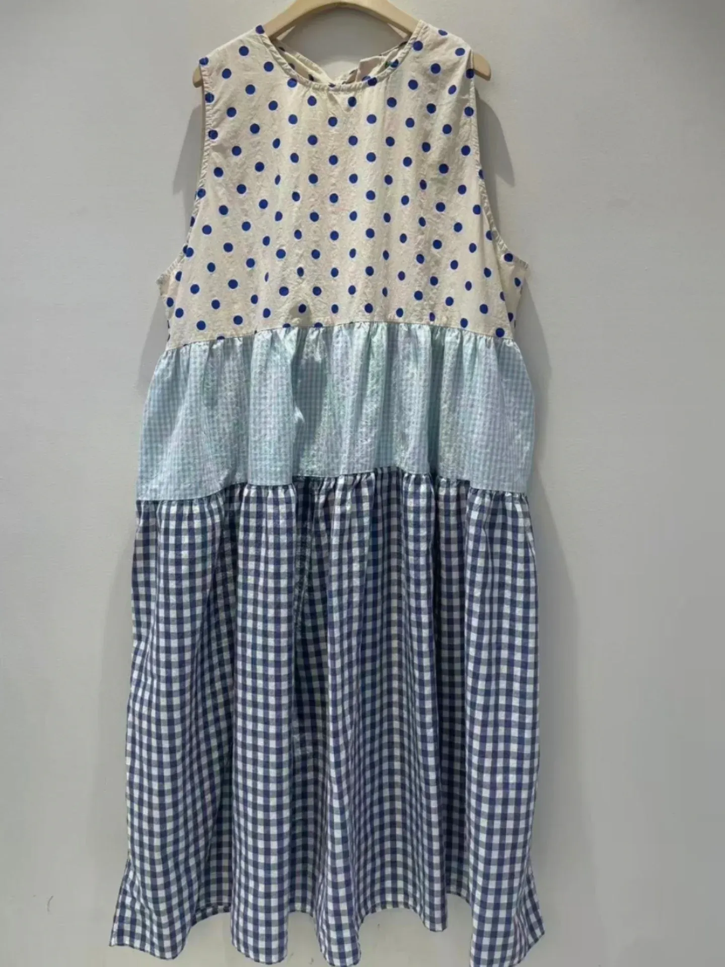 韓 拚色格文背心洋 3色