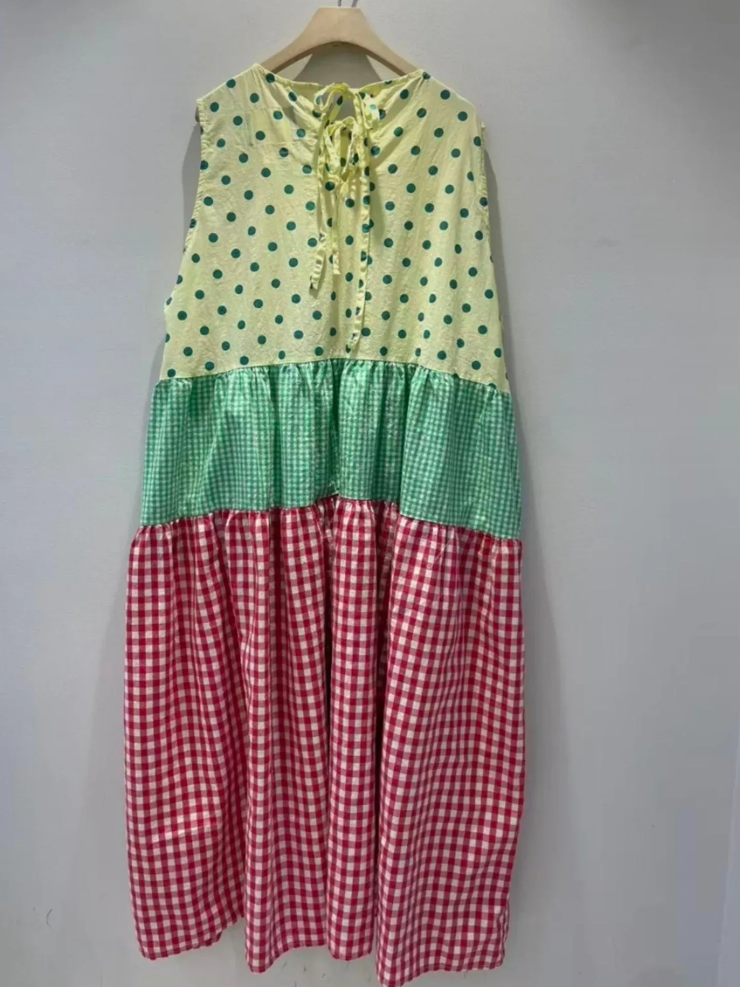 韓 拚色格文背心洋 3色