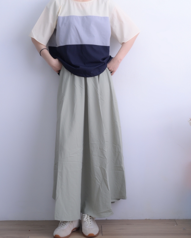 韓 兩件式配色長洋 2色 size