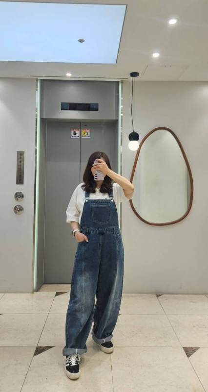 韓 大腿刷色連身褲 2色