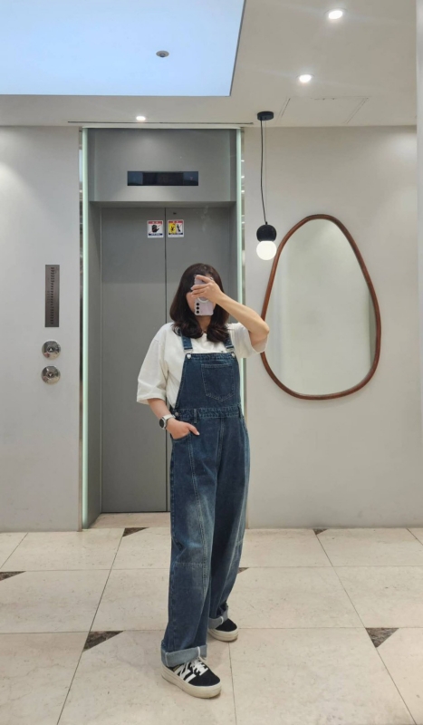 韓 大腿刷色連身褲 2色