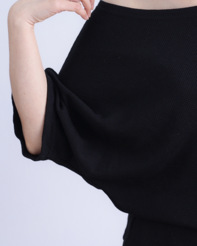 韓 鬆餅格上衣+長裙套裝 2色