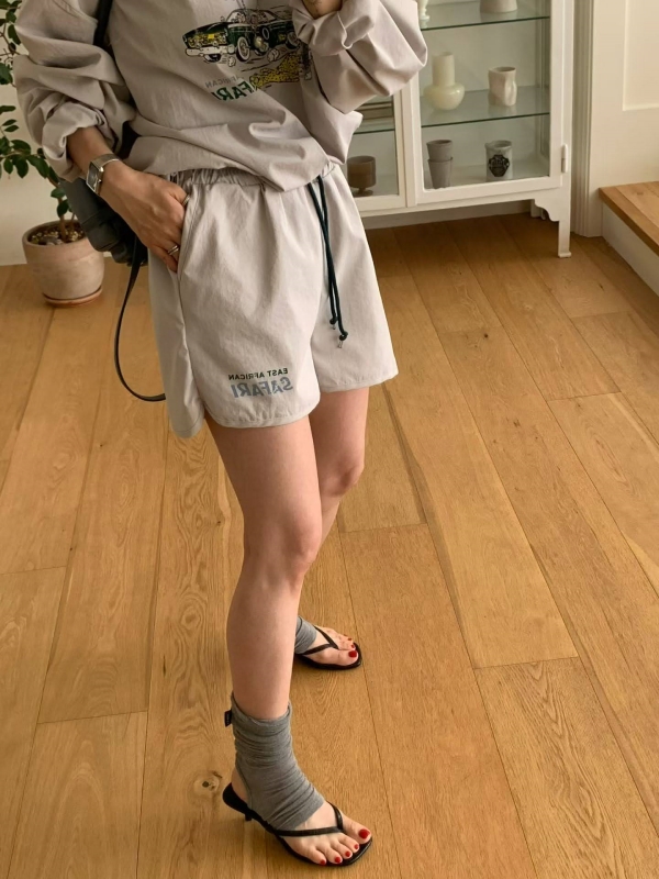 韓 復古車上衣+短褲套裝 3色