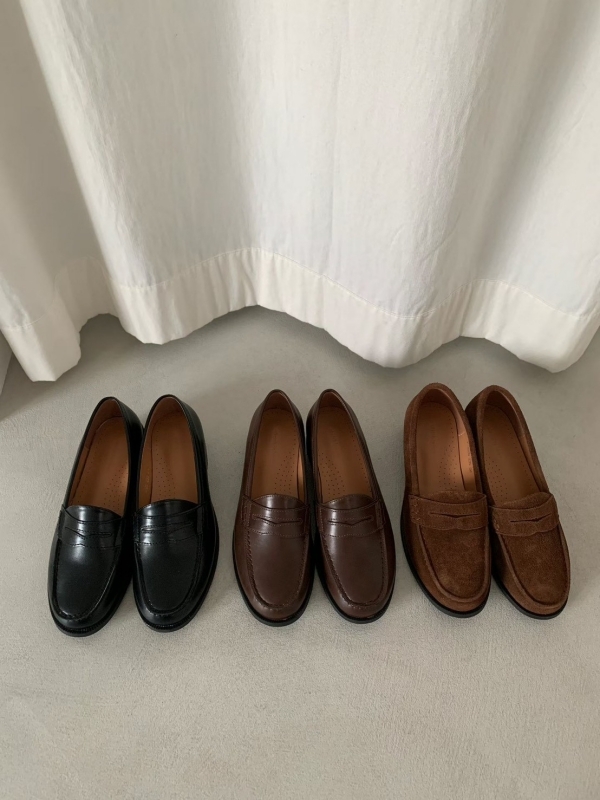 韓 真皮樂福鞋 3色