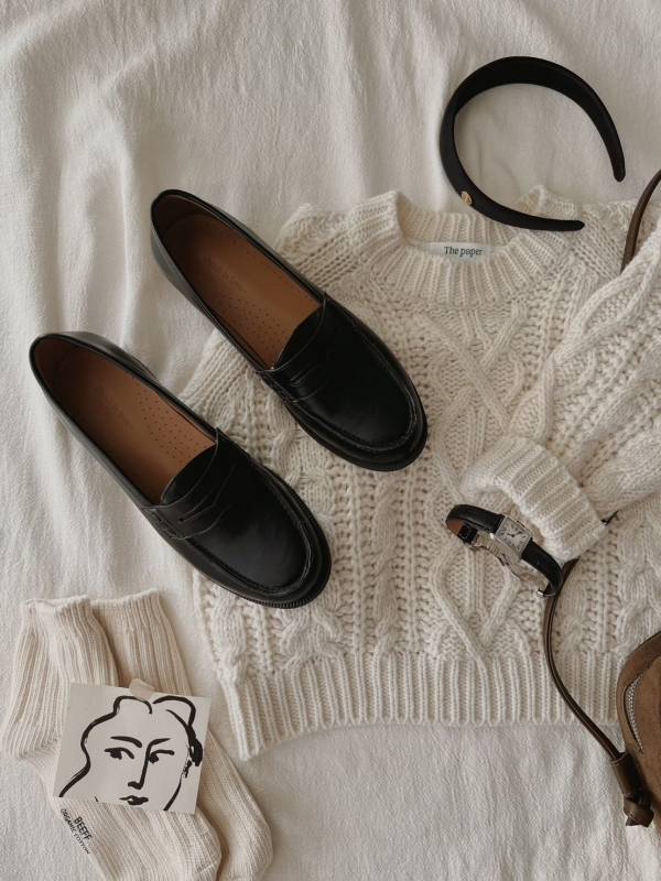 韓 真皮樂福鞋 3色