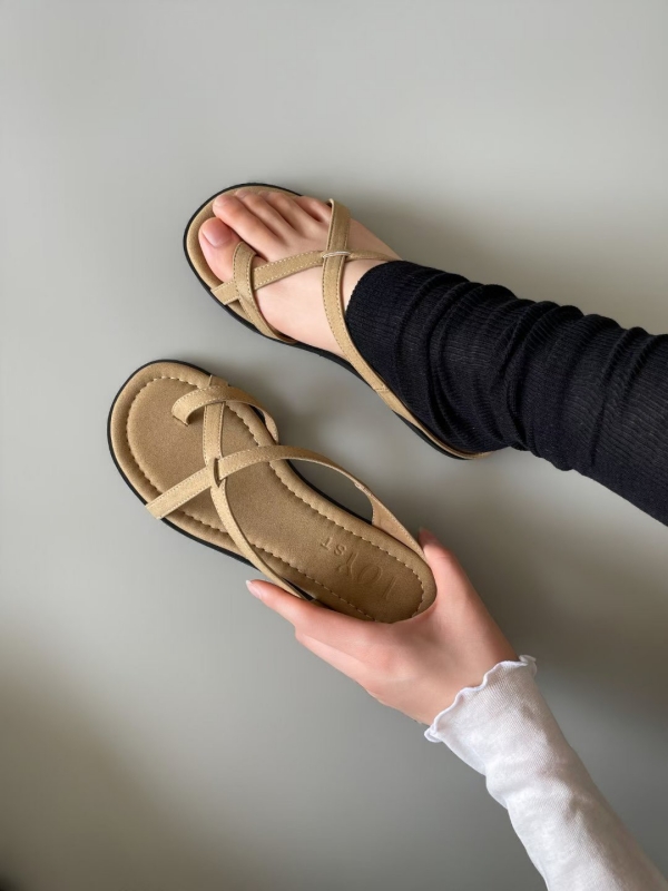 韓 交叉夾腳拖鞋 3色