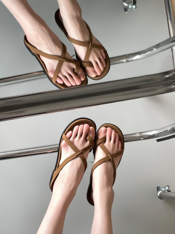 韓 交叉夾腳拖鞋 3色