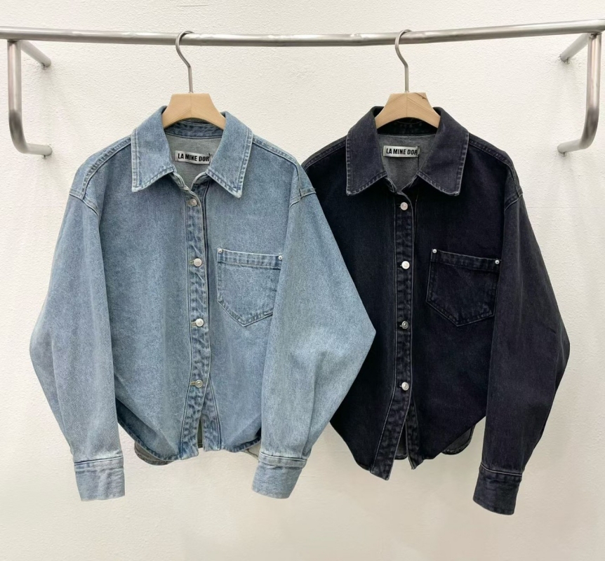 韓 單口袋牛仔外套 2色 size