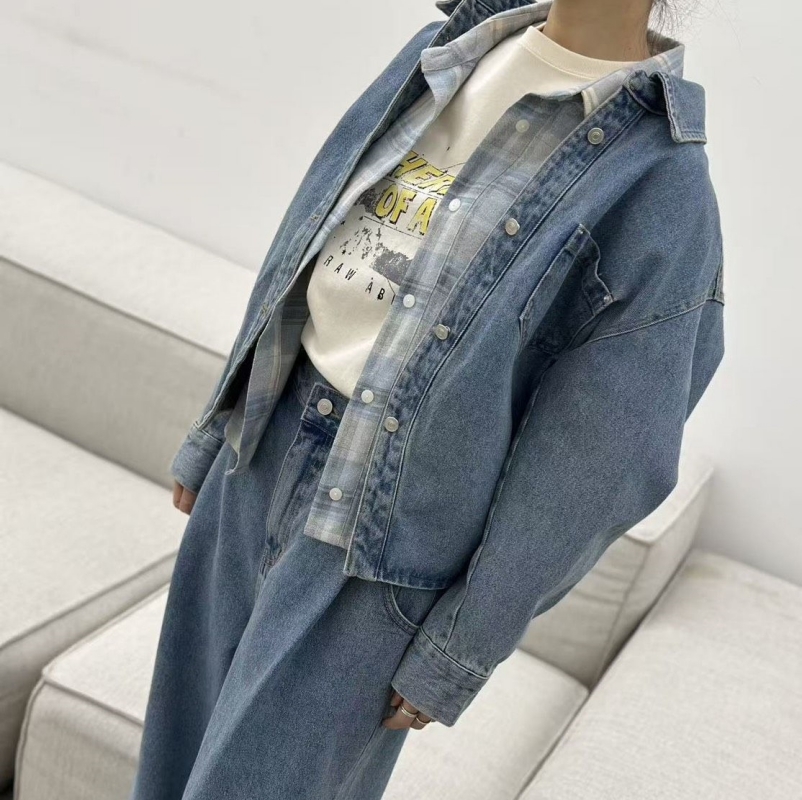 韓 單口袋牛仔外套 2色 size