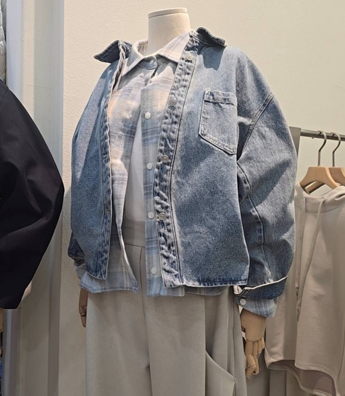 韓 單口袋牛仔外套 2色 size