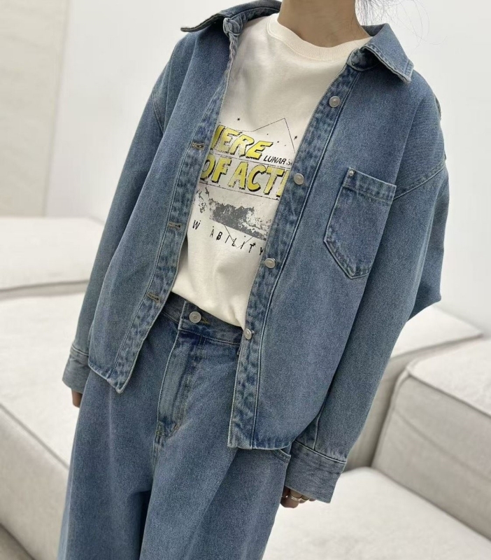 韓 單口袋牛仔外套 2色 size