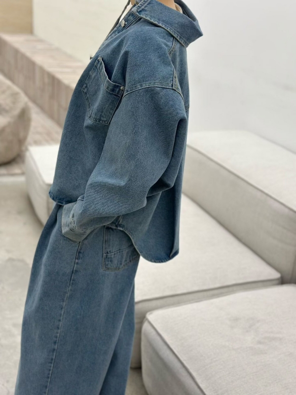 韓 單口袋牛仔外套 2色 size