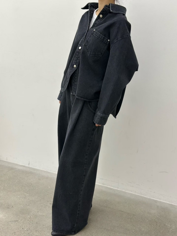 韓 單口袋牛仔外套 2色 size