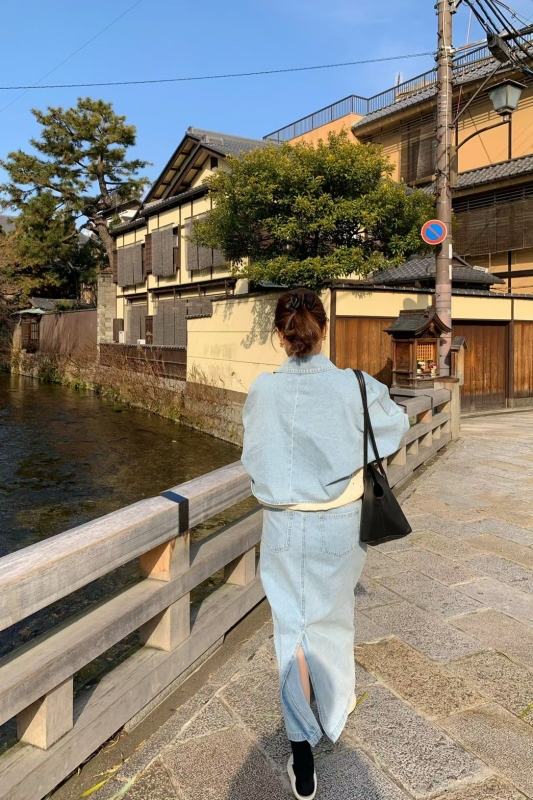 韓 淺色短牛仔外套 size