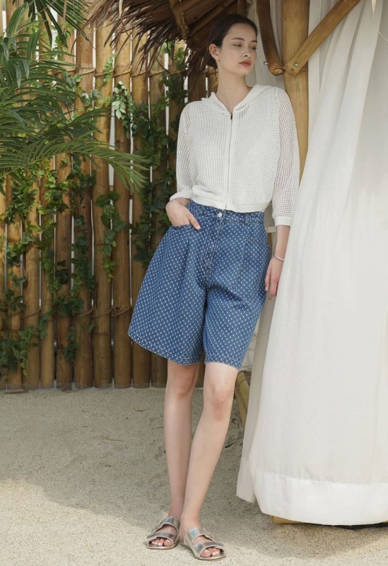 韓 洞洞針織連帽外套 2色