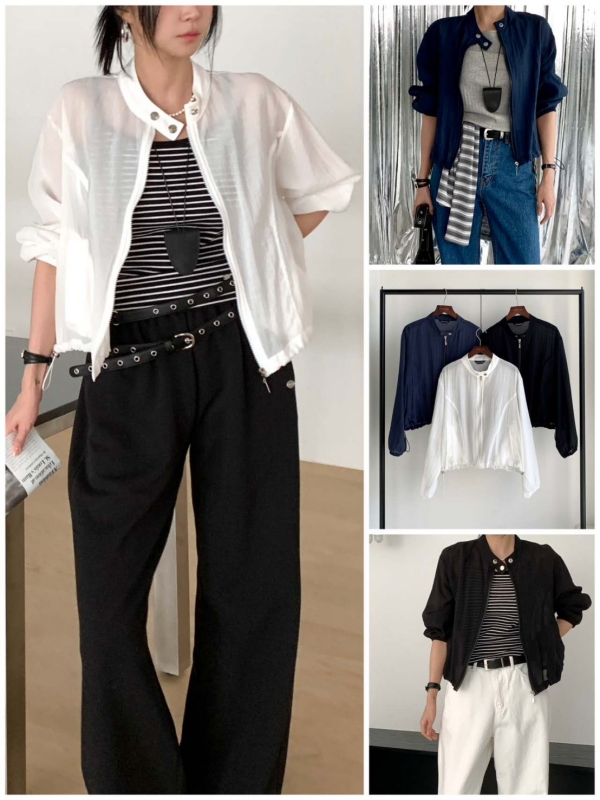 韓 短版拉鍊外套 3色