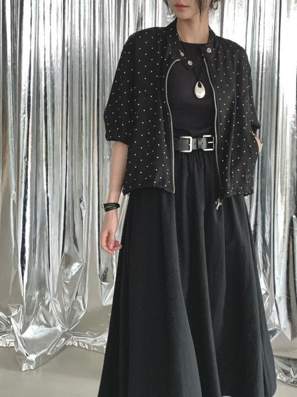 韓 細點點短版外套 2色