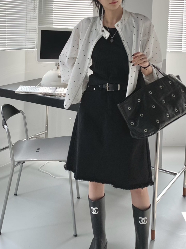 韓 細點點短版外套 2色