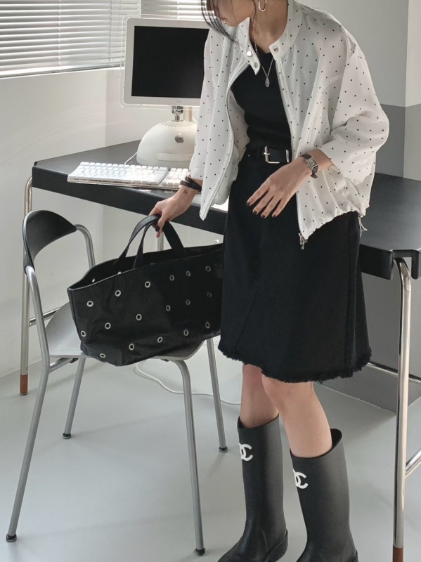 韓 細點點短版外套 2色