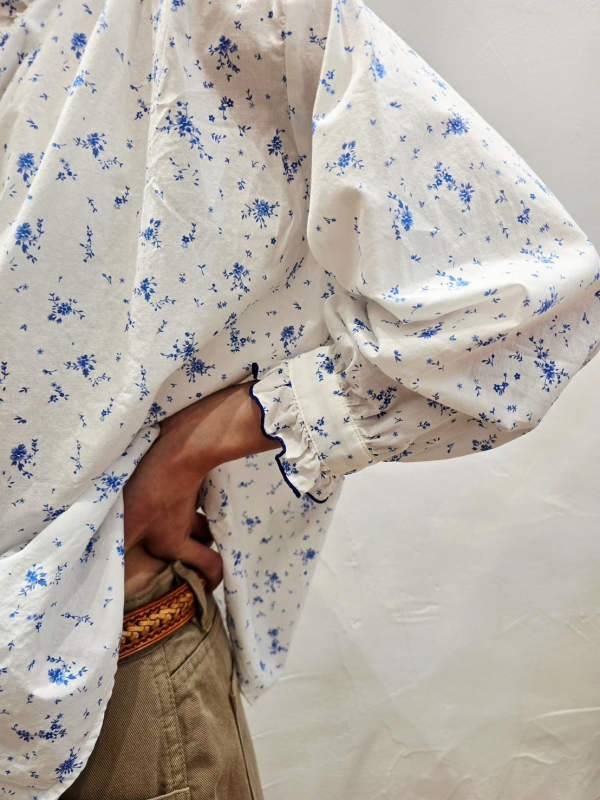 韓 小碎花滾邊領小外套 2色