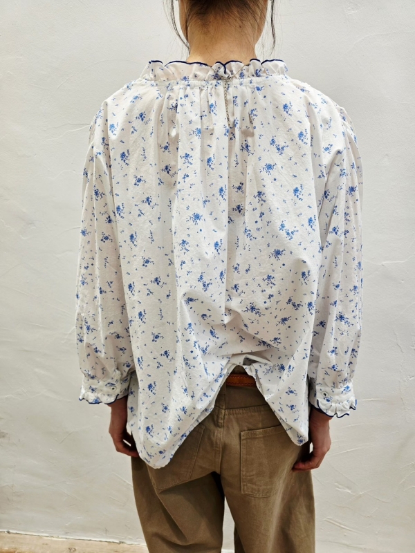 韓 小碎花滾邊領小外套 2色