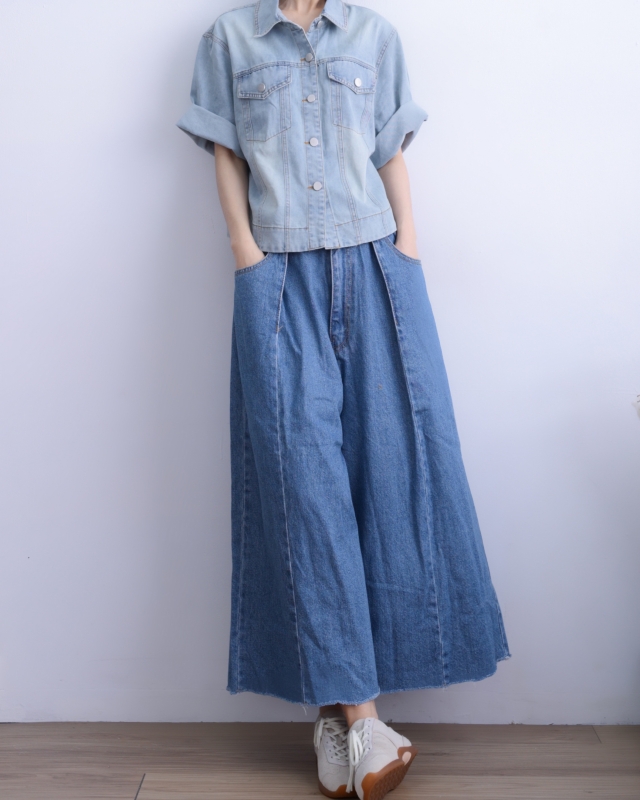 韓 短袖牛仔外套  size