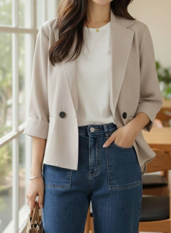 韓 二釦西裝外套 2色 size