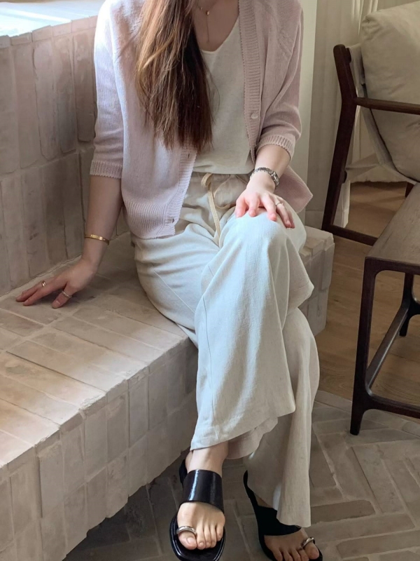 韓 四釦針織短版外套 4色 size