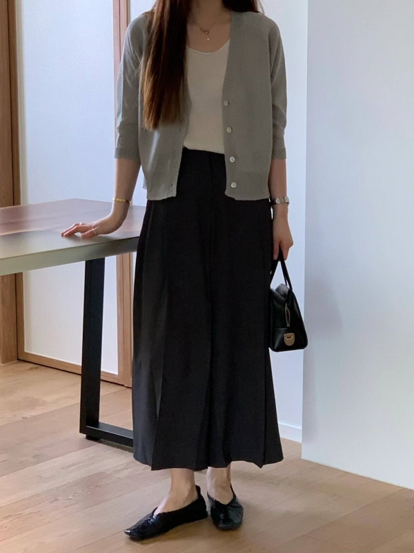 韓 四釦針織短版外套 4色 size