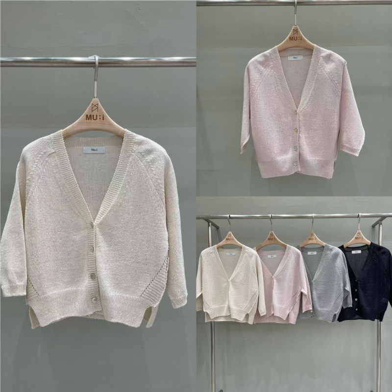 韓 四釦針織短版外套 4色 size