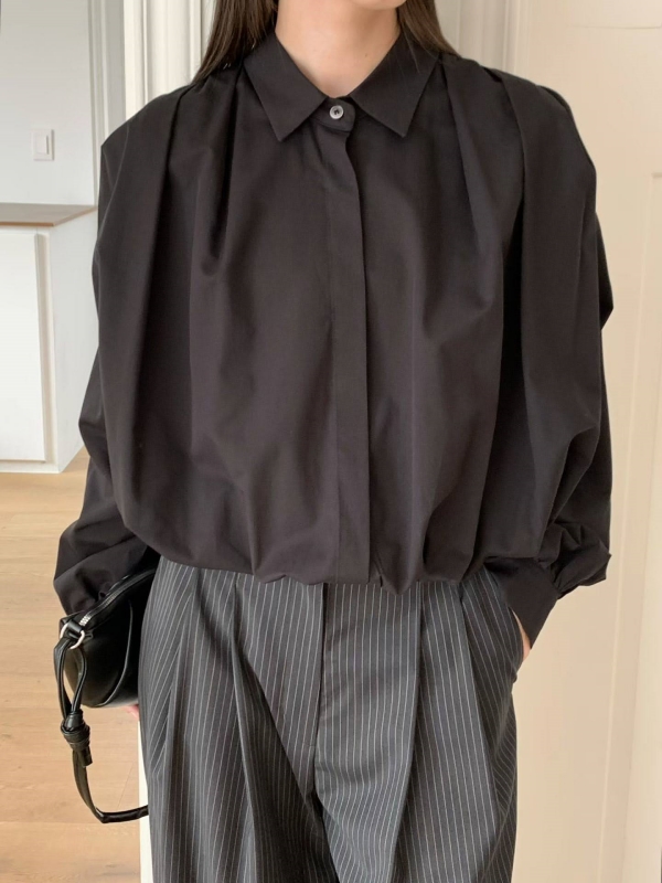 韓 下縮口襯衫外套 2色