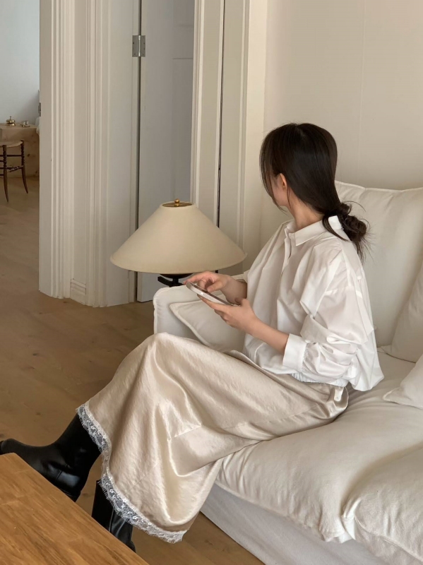 韓 下縮口襯衫外套 2色