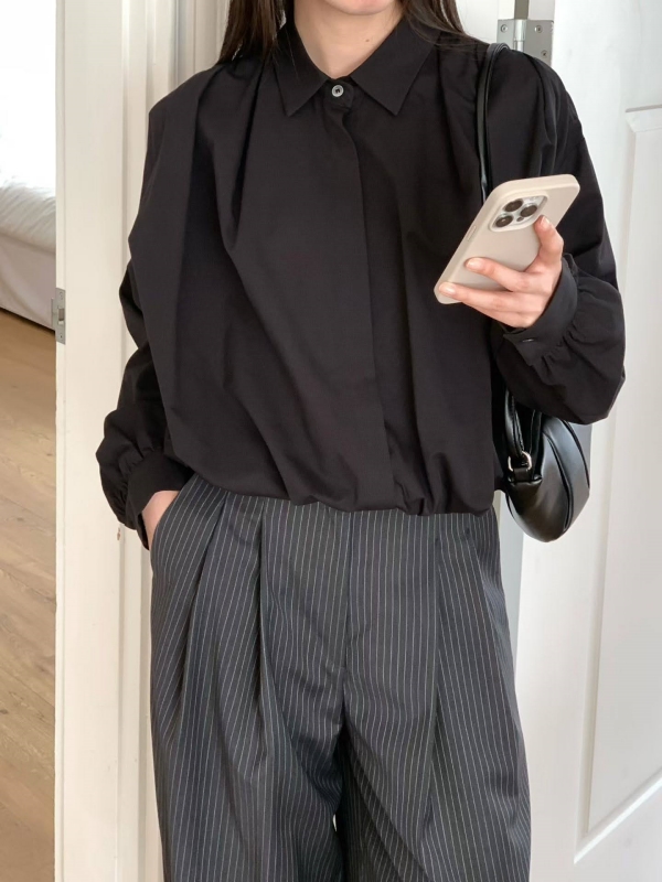 韓 下縮口襯衫外套 2色