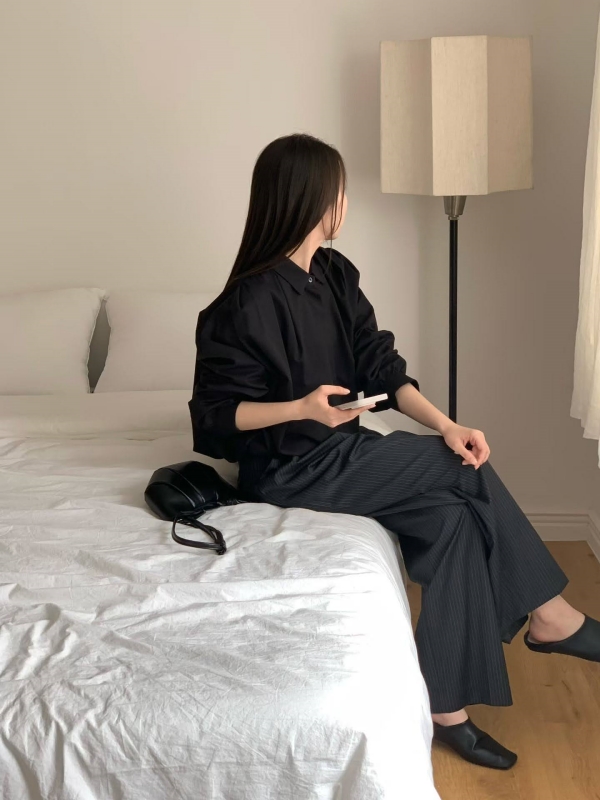 韓 下縮口襯衫外套 2色