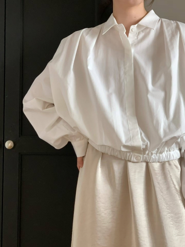 韓 下縮口襯衫外套 2色