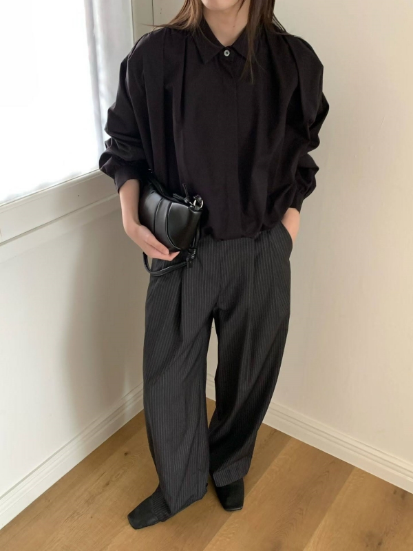 韓 下縮口襯衫外套 2色