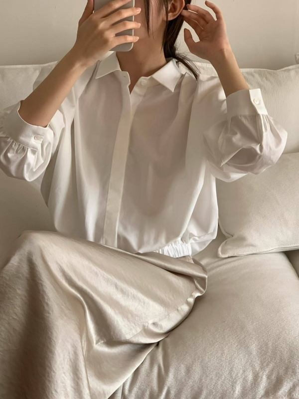 韓 下縮口襯衫外套 2色