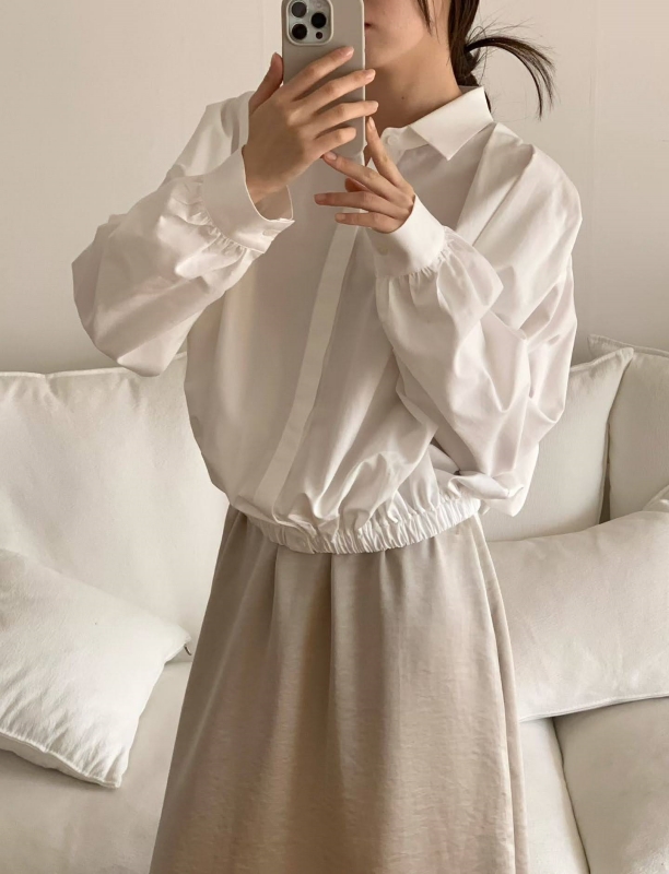 韓 下縮口襯衫外套 2色