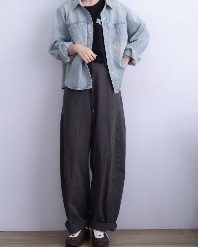 韓 刷色牛仔襯衫外套 size