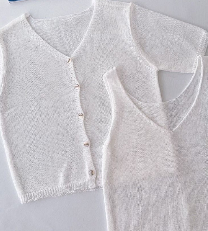 韓 短袖外套+背心 4色 size