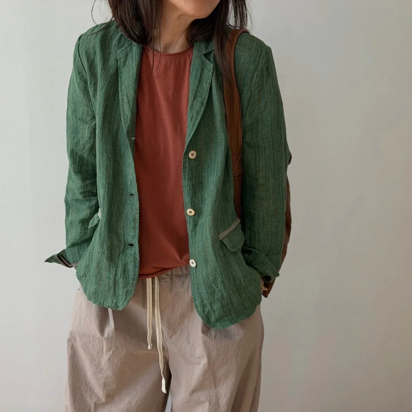 韓 背貼布西裝外套 2色