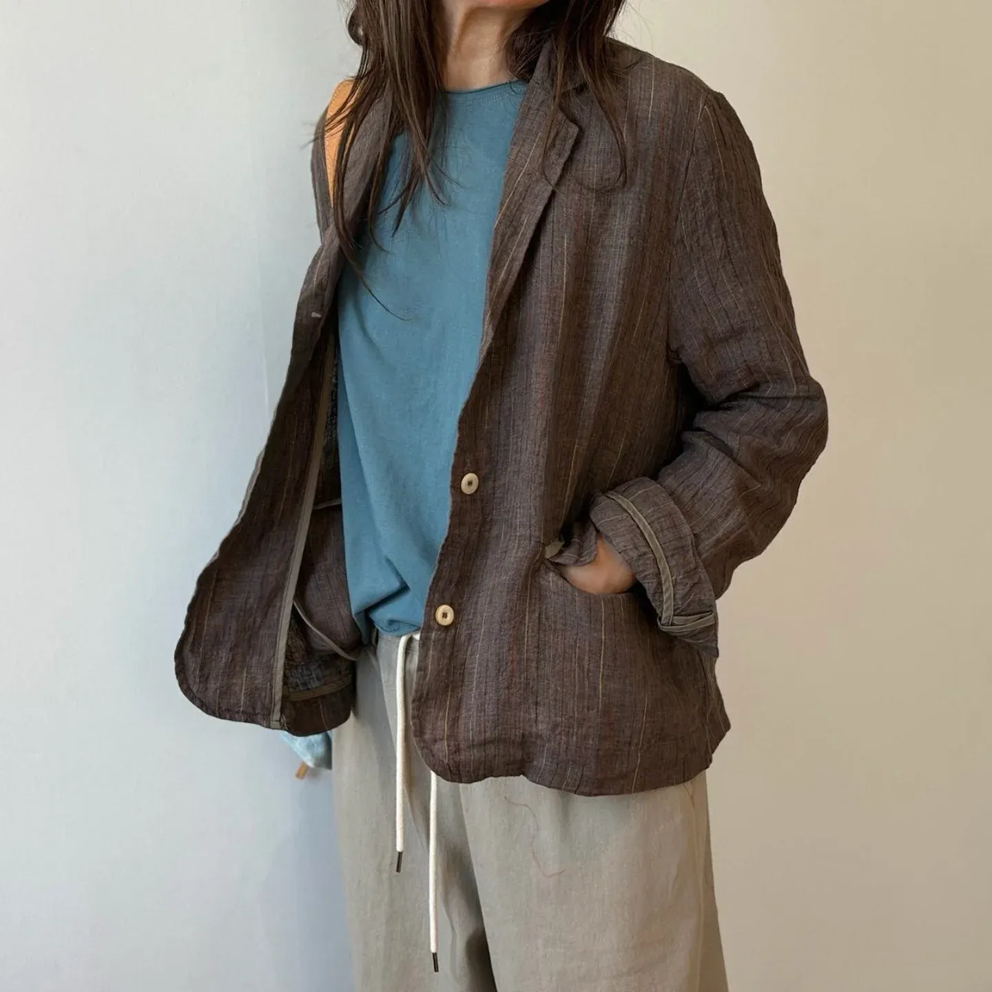 韓 背貼布西裝外套 2色