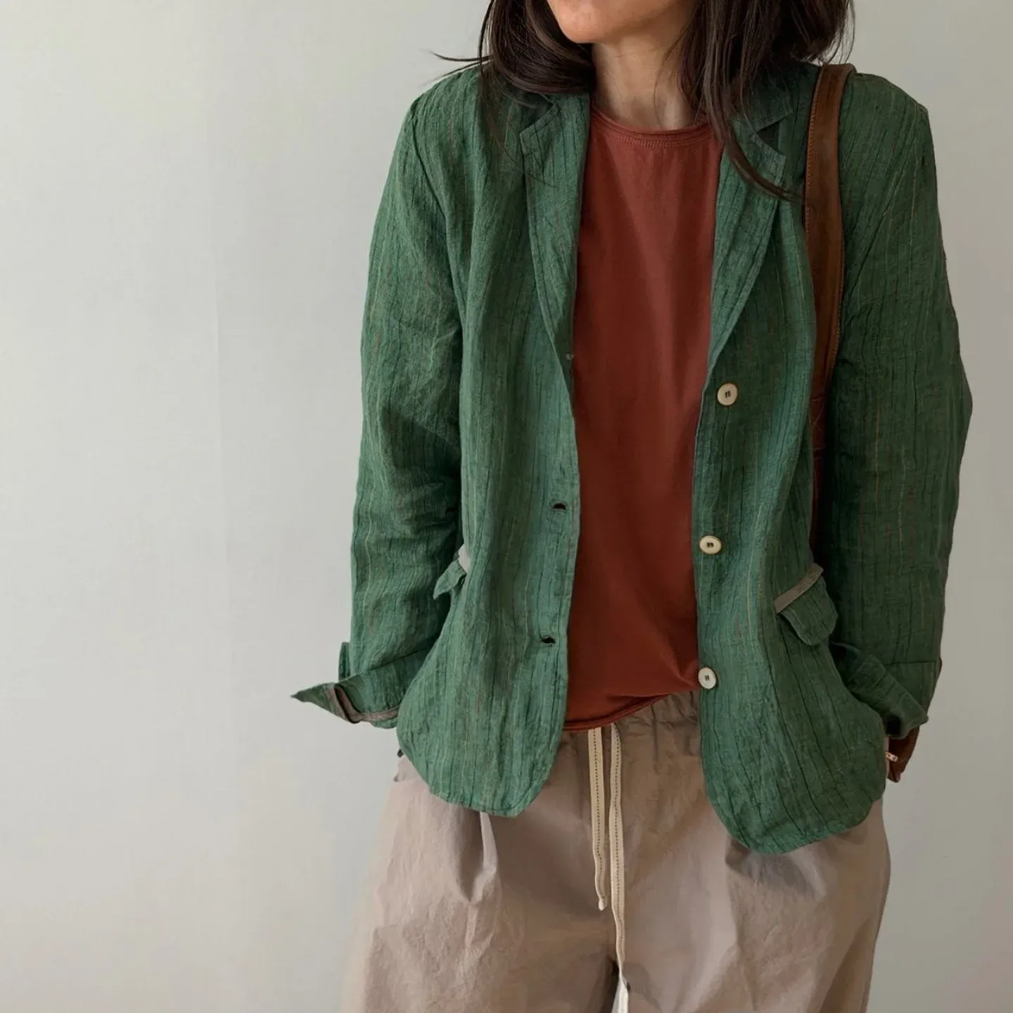 韓 背貼布西裝外套 2色