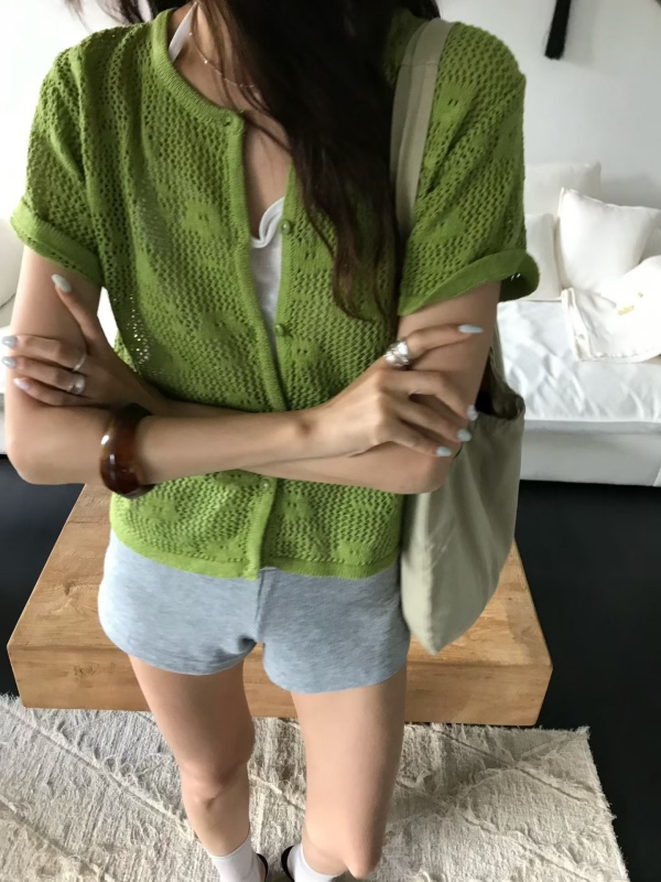 韓 小花短袖外套 4色