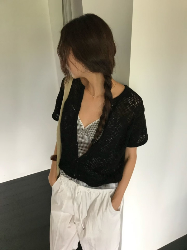 韓 小花短袖外套 4色
